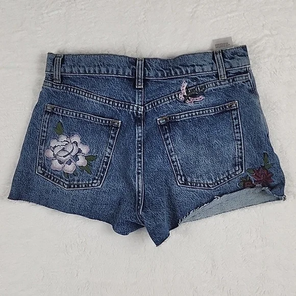 Reformation Jeans Charlie High Rise Embroidered Jean Shorts New With Tags - Picture 10 of 16